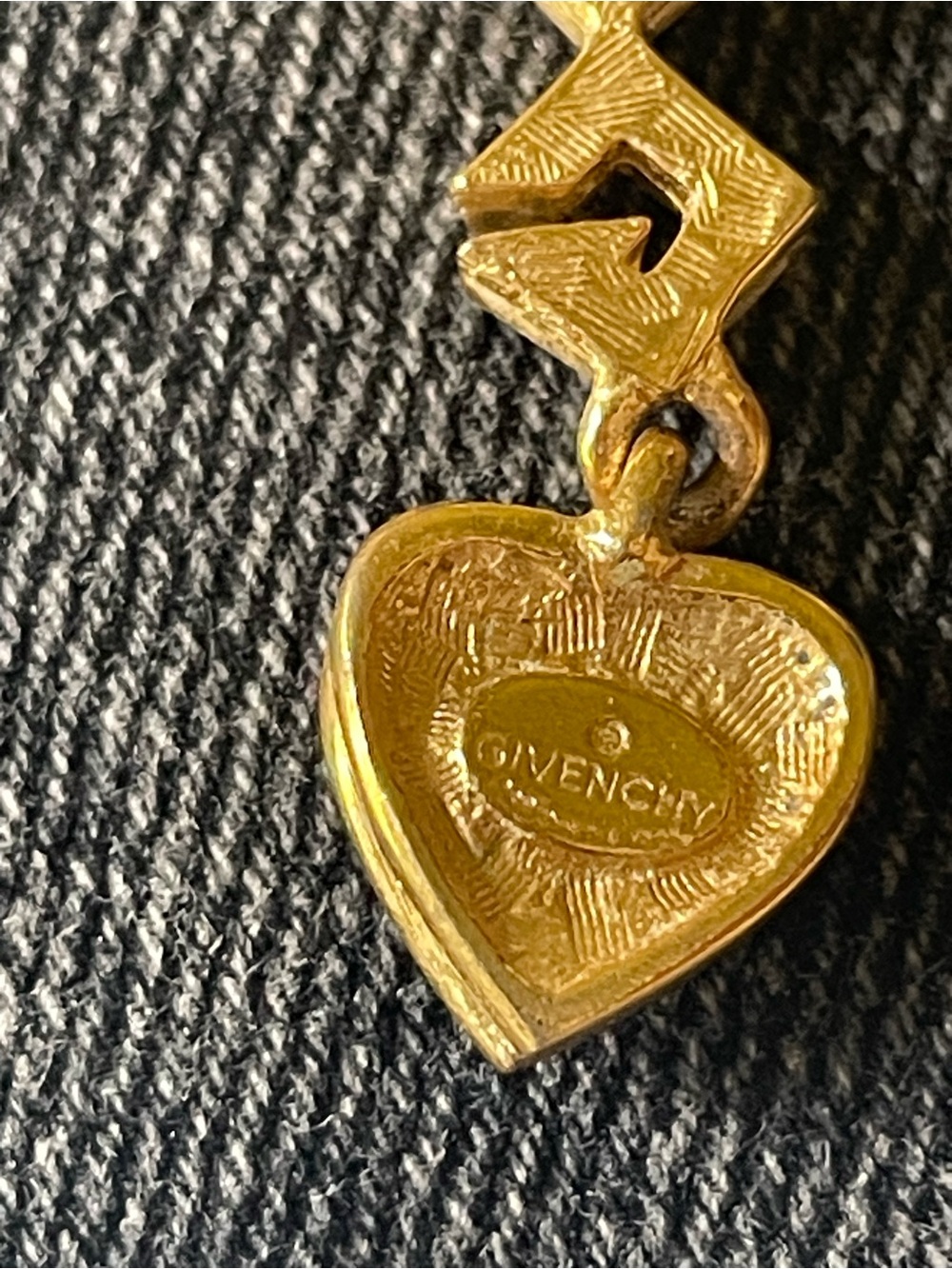 Authentic Givenchy Gold Crystal Heart Pendant Necklace - Women's Jewelry - Picture 3 of 3